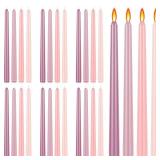 Treela 24 Pcs Taper Candle Colored Taper Candles Gradient Color Scented Taper Candle Smokeless Candle Sticks Long Burning Candle for Thanksgiving Hanukkah Wedding Decor(Pink)