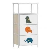 FRAPOW Baby Dresser Cute Toddler Dressers Kids Dresser with 3 Fabric Drawers