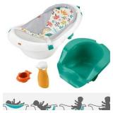 Fisher-Price 4-in-1 Sling  Seat Tub Baby to Toddler Bath with 2 Toys Whimsical Forest