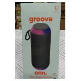 onn. Large Rugged Speaker with LED Lighting Gray