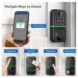 Smart Door Lock Deadbolt with Keypad: Keyless Entry Door Lock - Fingerprint Lock for Front Door - Electronic Lock with Bluetooth and APP Control - Waterproof IP66 for Outdoor