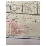 Rand McNally standard map of Kansas commercial atlas railroads and electric railroad lines 1928