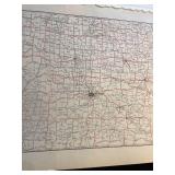 Rand McNally standard map of Kansas commercial atlas railroads and electric railroad lines 1928