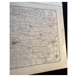 Rand McNally standard map of Kansas commercial atlas railroads and electric railroad lines 1928