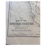 Map of the United States Mitchells school and family geography 1858