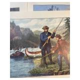 Reprints from lithographs of Currier and Ives fishing