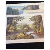 Reprints from lithographs of Currier and Ives fishing