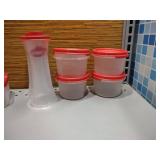 NEW 10-piece red Tupperware dispenser containers