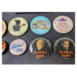 Vintage Pin Back Collectible Buttons and Swizzle Sticks