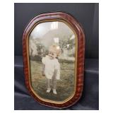 Vintage Convex Glass Framed Picture