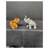 Elephant Music Box, Vintage Elephant Planter, Elephant Toothpick Holder, and Elephant Figurine