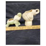 (2) Vintage Elephant Planters