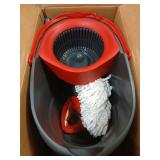 O-Cedar Easywring Microfiber Spin Mop & Bucket Floor Cleaning System with 1 Extra Refill,Red / Gray