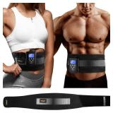 DOMAS Ab Belt Abdominal Muscle Toner- Abs Stimulator with 6 Modes Electronic Abs Stimulating Belt EMS Muscle Toning Belt for Men Women Training Device for Muscles Stomach Workout Massager