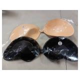 Hasimor TINGJO Push Up Adhesive Bra Invisible Sticky Bra Strapless Self Adhesive Bra for Women 2 Pairs(D) Nude & Black