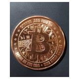 one avdp ounce 1oz fine .999 copper round Bitcoin the future of currency design