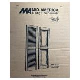 MID-AMERICA SIDING COMPONENTS 2 BLK WINDOW PANEL SHUTTERS - 14 ¾”  x 51” *$70 VALUE PER PAIR*