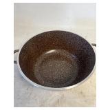 W.K. CLASSIC PLUS COOKWARE POT BROWN SPECKLED FINISH 13” diameter & 5” deep