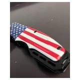 GW AMERICAN FLAG SURVIVAL POCKET KNIFE 440C BLK STEEL BLADE