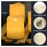 BUNDLE OF 12 SHYMERY LED FLAMELESS VOTIVE CANDLES - WARM LIGHT