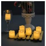 BUNDLE OF 12 SHYMERY LED FLAMELESS VOTIVE CANDLES - WARM LIGHT