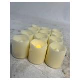 BUNDLE OF 12 SHYMERY LED FLAMELESS VOTIVE CANDLES - WARM LIGHT