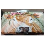 CATTLE CUTE THROW BLANKET WITH HOODIE(48"L x 30" W)