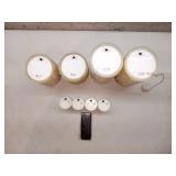 FLAMES CANDLES WITH REMOTE REAL WAX WITH VANILLA SCENT ON/OFF SWITCH & REMOTE CONTROL SET OF 8 (BATTERIES NOT INCLUDED IN THE 4 LARGE CANDLES!)(POWER ON & TESTED!)