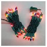 HOLIDAY STYLE 70 INDOOR/OUTDOOR MINI LIGHTS MULTI-COLOR BULBS/GREEN WIRE(POWER ON & TESTED!)