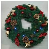 MERRY CHRISTMAS WREATH WITH STORGAE BAG 7 LIGHT MODES WITH REMOTE (POWER ON!)(BATTERIES NOT INCLUDED!)