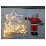 STAIR CASE LIGHTS SANTA CLAUSE 9.5FT(POWERS ON!)