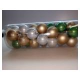 Holiday Style Ornaments 28 count Dark Green and Gold and Silver