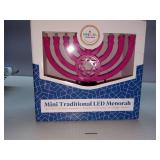 Mini Traditional LED Menorah Battery or USB Powered w/USB Charging Cord (tested)