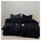 Luxlovery Black California King Comforters Set Women Men Solid Black Bedding Comforter Set Cal King Soft Breathable Lightweight Durable Comforter Set Fluffy Cal King Comforter Set - Retail: $89.99