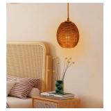 Woven Rattan Lamp shade replacement lamp shade Rustic Pendant Light cover for Pendant Light,Wall Sconces,Ceiling Fan,Floor Lamps, glass lamp shade