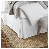 Amazon Basics Lightweight Pleated Bed Skirt, King, Bright White, Solid