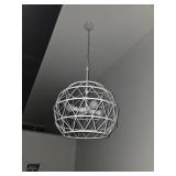 White Hanging Pendant Light W/ Coat Rack