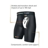 Shock Doctor Compression Shorts with Bio-Flex Athletic Cup, Moisture Wicking, Vented Protection, Youth Sizes Black