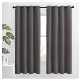 NICETOWN Blackout Thermal Curtains Panels 72 inch Length - Grommet Noise Reducing Room Darkening Solid Window Drapes for Bedroom/Living Room (2 Panels, 52 x 72 Inch, Gray)