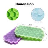 Ice Cube Trays for Freezer with Lid-Silicone Ice Cube Tray with Lid Ice Maker 2 Packs Green,Easy-Release Reusable Ice Cube in Organizer Bins or Ice Bucket for Cocktail bar or Iced Coffee Cup