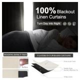 102 Inch Curtains Light Blocking Luxury Curtains for Living Room 2 Panels Blackout Back Tab Hooks Pleated Thermal Insulated Solid Dark Out Curtain Office/Classroom,One Pair,8-1/2 FT Length Cream