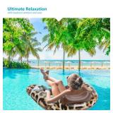 Keriday Inflatable Pool Float Chair - Floating Pool Chair Lounge Floats for Swimming Pool Water Chair Pool Lounger with Cup Holder Pool Toy Party Floaties for Adults, Extra Large