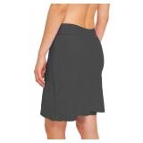 Micosuza Womens Skirted Swim Short Sun Protective UPF 50+ Swimming Bottom with Attached Skirt Grey