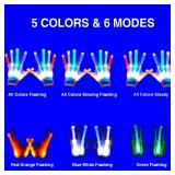 GLEDLOVES LED Gloves,LED Gloves for Kids Teen and Adults Gifts,LED Finger Gloves,Finger Light Gloves,The Toys for 9-12 Year Old Boys Girls,Light Up Gloves Have 5Color/6Mode,in Halloween Chrismas Party