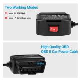 ssontong Upgraded OBD2 OBD Power Cable for Dash Camera, OBD to Type-C USB OBDII Adapter Hardwire Charger Cable 24 Hours Surveillance and Acc Two Mode with Switch Button (Type-C USB Port)