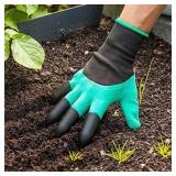 Chargenyang 2 Pairs Garden Gloves,Gardening Work Gloves with Sturdy Claws Quick & Easy to Dig & Plant,Safe Gloves for Women & Men