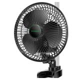 VIVOSUN AeroWave A6 6-Inch Clip-on Fan, Patented Portable Indoor Fan with Clip, 2-Speed Adjustment, Cord, Strong Airflow but Low Noise, and Fully-Adjustable Tilt for Grow Tent, Black, 1-Pack