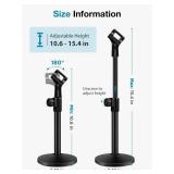 InnoGear Desktop Microphone Stand, Upgraded Adjustable Table Mic Stand with Mic Clip and 5/8" Male to 3/8" Female Screw for Blue Yeti Snowball Spark & Other Microphone