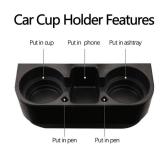 Heart Horse Cup Holder Portable Multifunction Vehicle Seat Cup Cell Phone Drinks Holder Box Car Interior Organizer (Black)