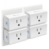 Kasa Smart Plug HS103P4, Smart Home Wi-Fi Outlet Works with Alexa, Echo, Google Home & IFTTT, No Hub Required, Remote Control, 15 Amp, UL Certified, 4-Pack, White